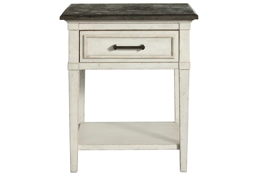Bella Stone Top Bedside Table by Bassett at Esprit Decor Home Furnishings